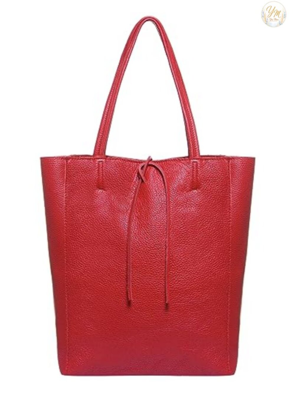 Genuine Italian Full-Grain Leather Tote Bag Large Slouchy Purse